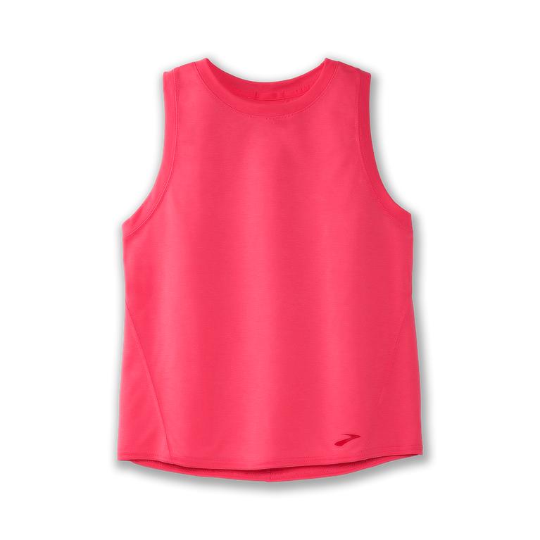 Brooks Distance Women's Running Tank Top - Fluoro Pink (63805-FXKJ)